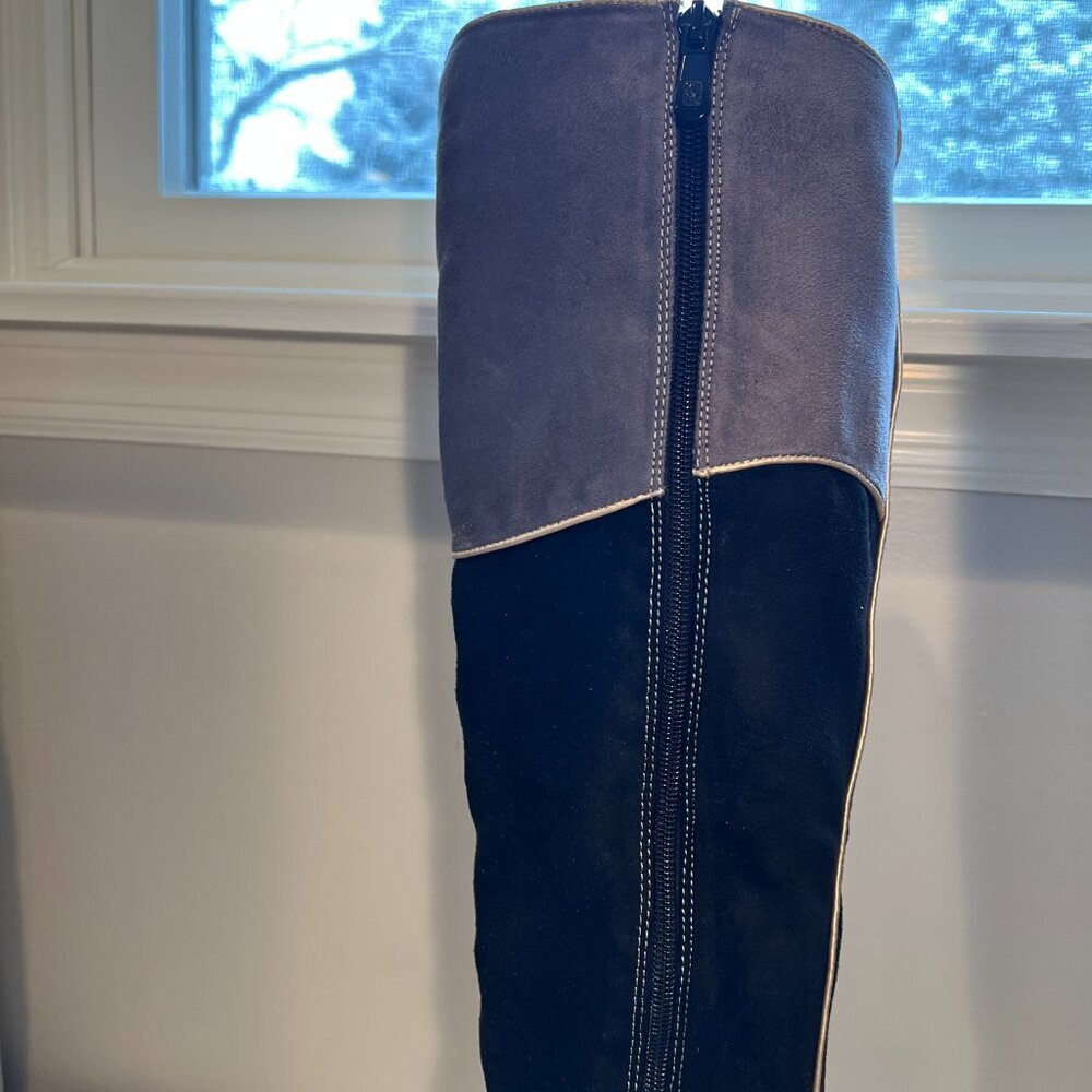 Ann Creek 'Manuel' Faux Suede Black, Burgundy & Grey Knee High Boots, Size 8.5M - Picture 9 of 16